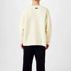 Knitwear*Fear Of God Ottoman Wool Straight Neck Sweater in Cream