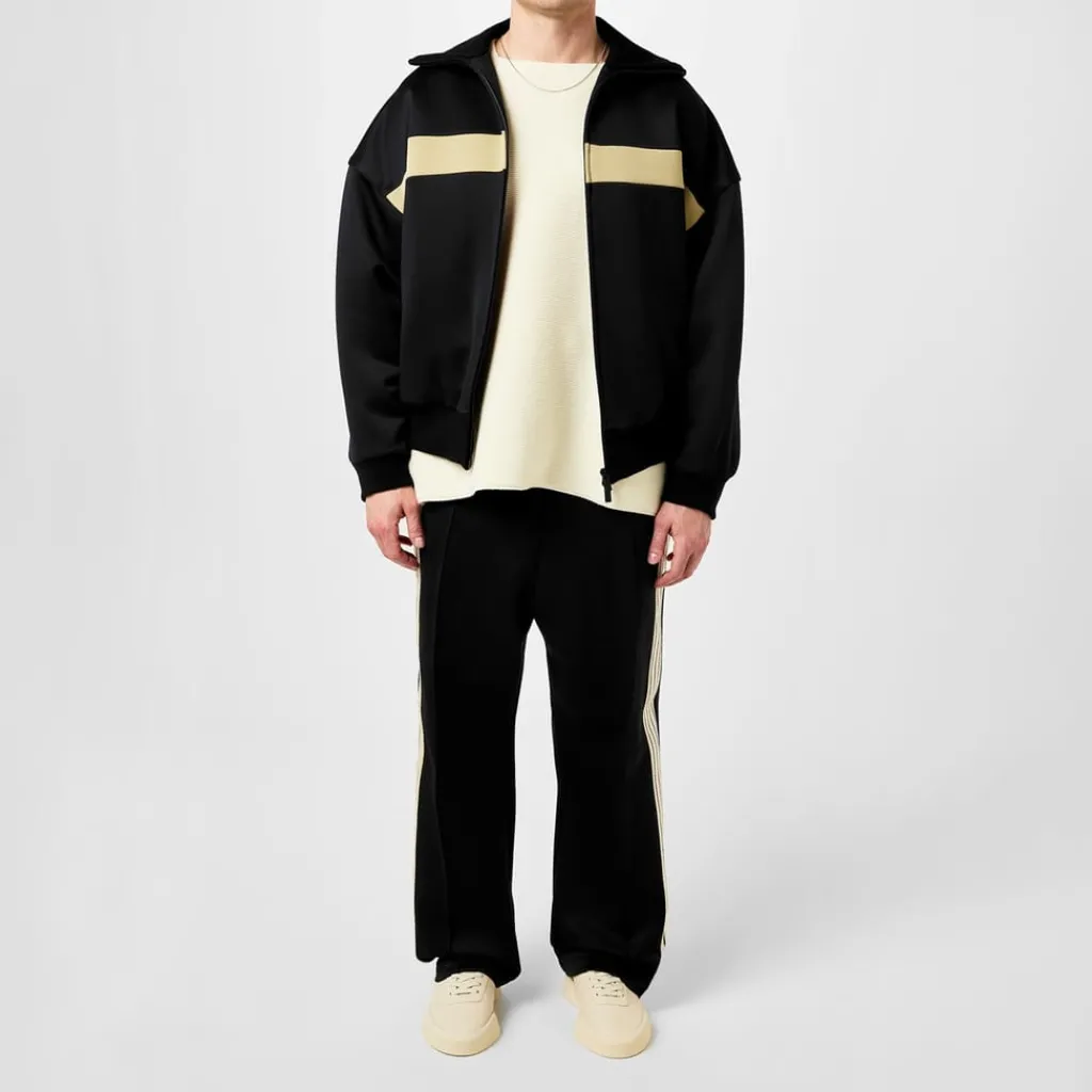 Tracksuits*Fear Of God Stripe Track Jacket in Black
