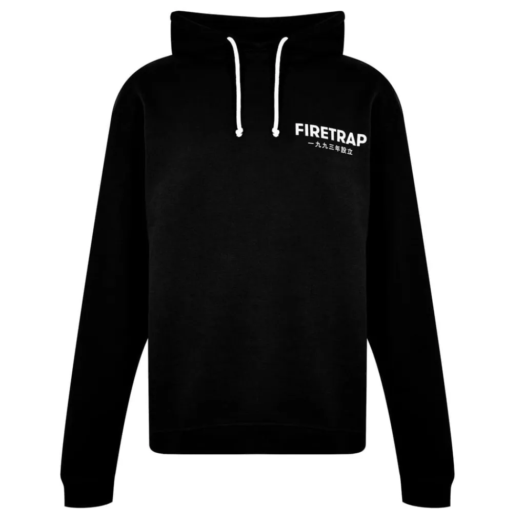 Hoodies*Firetrap Hooded Relaxed Fit Long Sleeve Sweatshirt in Black