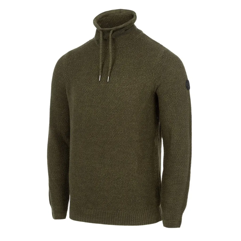 Knitwear*Firetrap Mens Cowl Neck Jumper in Green