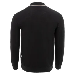 Knitwear*Firetrap Mens Long Sleeve Polo Jumper in Black