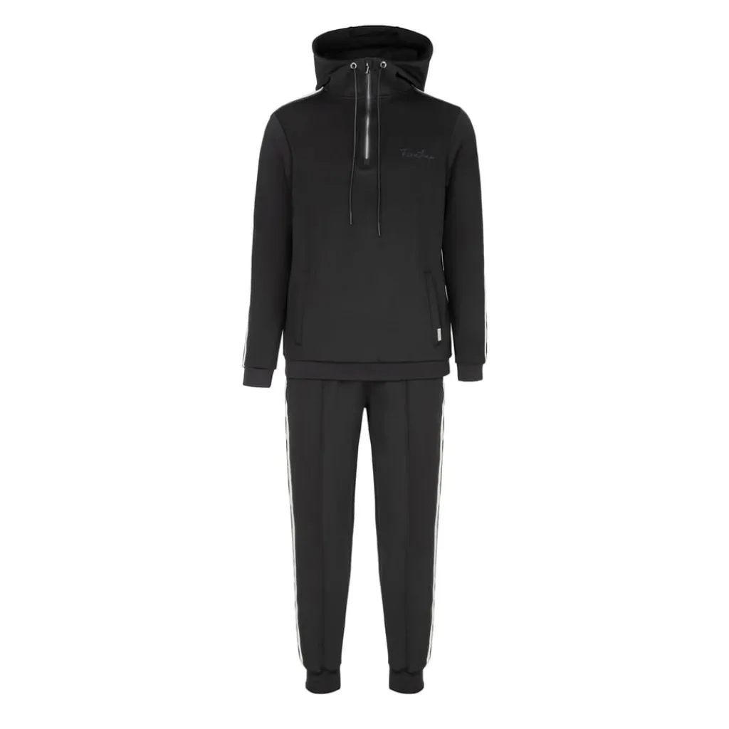Tracksuits*Firetrap Mens Quarter Zip Tracksuits in Black