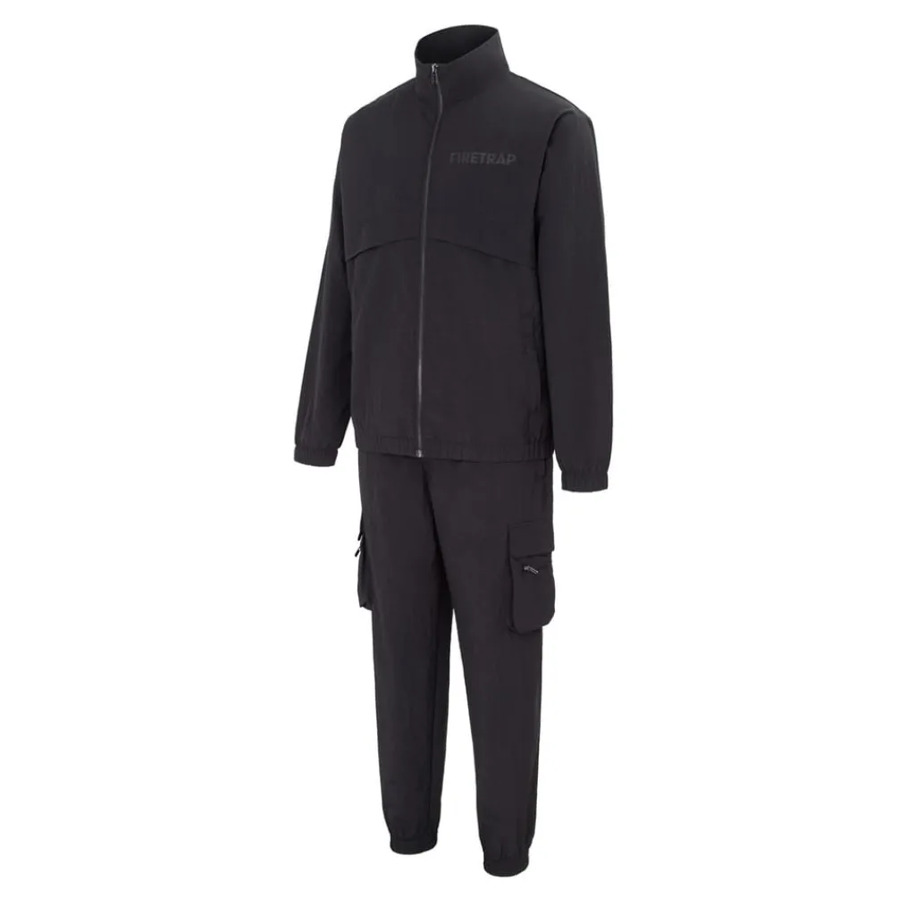 Tracksuits*Firetrap Mens Zip Tracksuit in Black