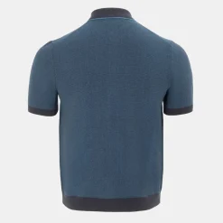 Polo Shirts*Firetrap Short Sleeve Knit Polo Shirts Cardigan in Blue