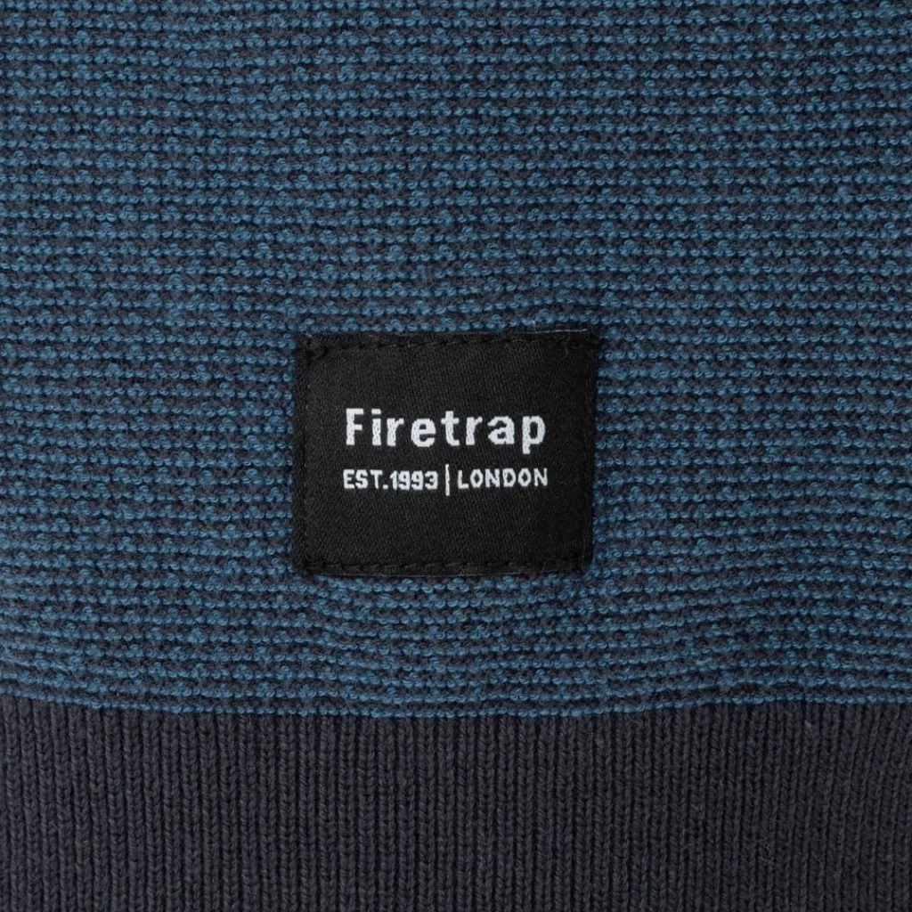 Polo Shirts*Firetrap Short Sleeve Knit Polo Shirts Cardigan in Blue