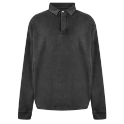 Polo Shirts*Firetrap Washed Rugby Ladies in Black