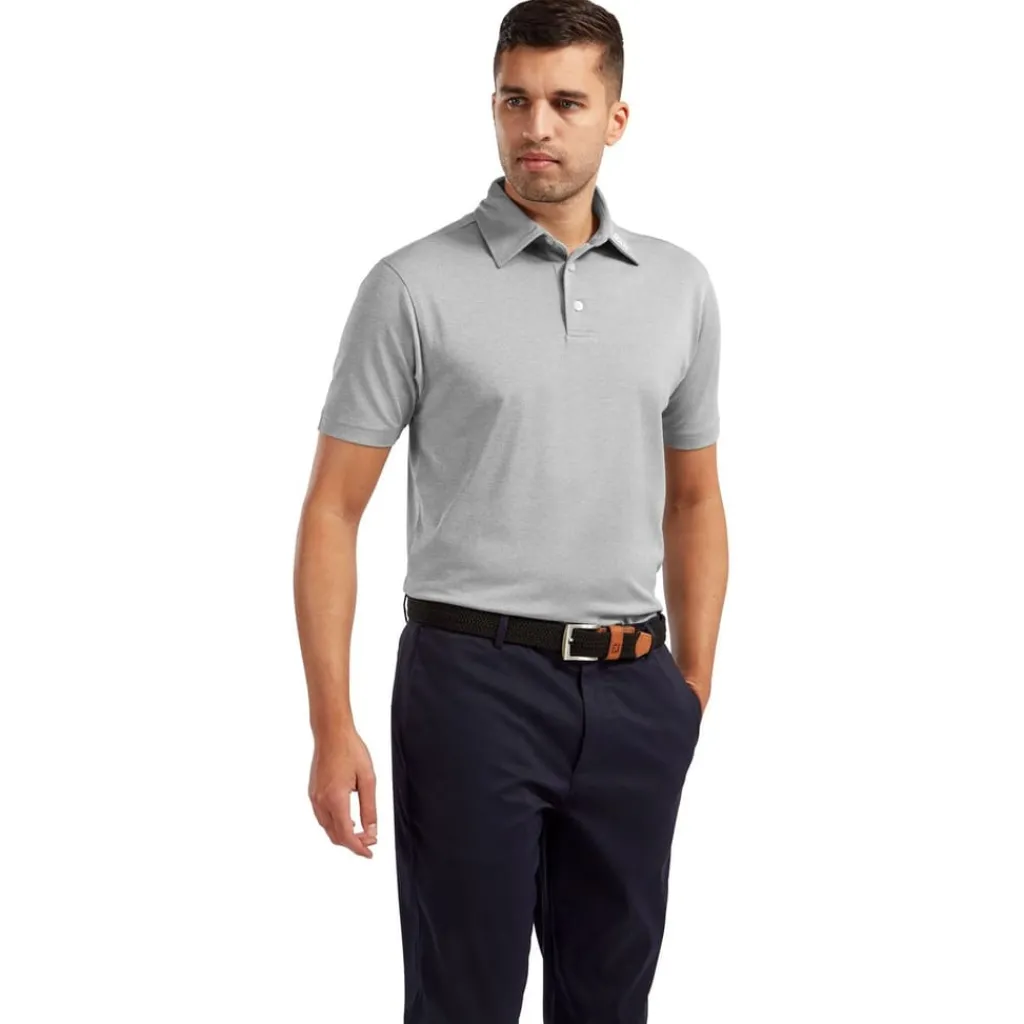 Polo Shirts*Footjoy Mens Solid Polo Shirt in Grey