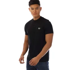 T-Shirts And Vests*Fred Perry Abstract Soundwave Graphic T-Shirt in Black