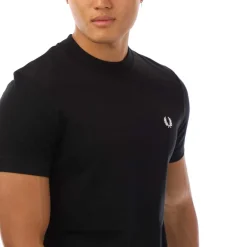 T-Shirts And Vests*Fred Perry Abstract Soundwave Graphic T-Shirt in Black