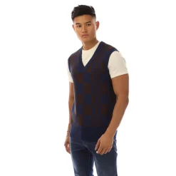 Tracksuits*Fred Perry Chequerboard Tank Top in Navy