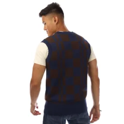 Tracksuits*Fred Perry Chequerboard Tank Top in Navy
