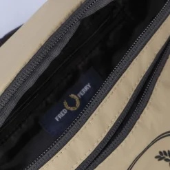 Bags*Fred Perry Circle Branded Crossbody Bag in Stone