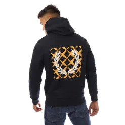 Hoodies*Fred Perry Graphic Cross Stitch Hoodie in Navy