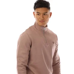 Sweatshirts*Fred Perry Half-Zip Sweatshirt in Pink