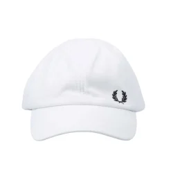 Caps-Hats*Fred Perry Pique Classic Cap in White Black