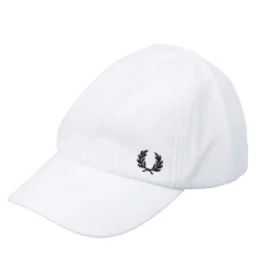 Caps-Hats*Fred Perry Pique Classic Cap in White Black