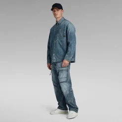 Coats And Jackets*G Star Boxy Fit Collared Neck Shirt Jacket in Blue