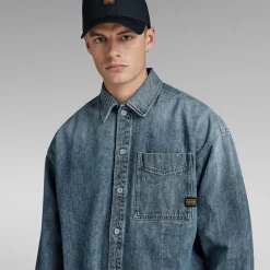 Coats And Jackets*G Star Boxy Fit Collared Neck Shirt Jacket in Blue