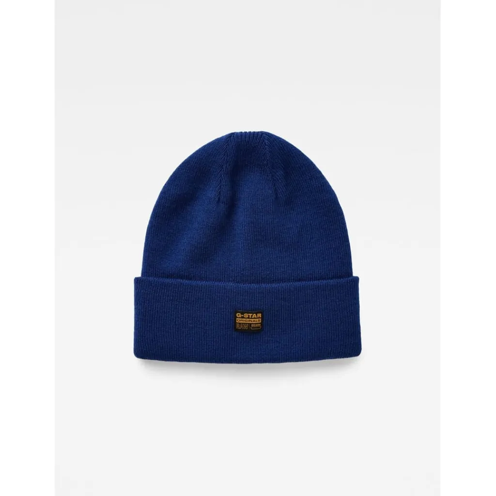Caps-Hats*G Star Effo Beanie with Adjustable Cuff in Blue
