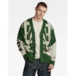 Knitwear*G Star Holiday Cardi in Green