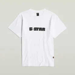 T-Shirts And Vests*G Star Script Lettering Regular Fit T-Shirt in White