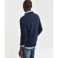 Knitwear*Gant Crew Neck Regular Fit Sweater in Blue