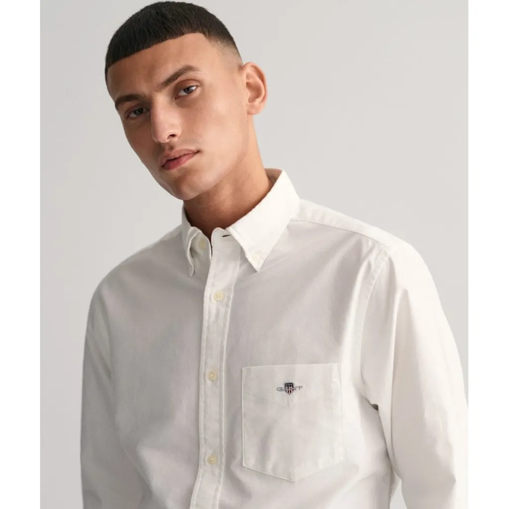 Shirts*Gant Fit Oxford Shirt in White