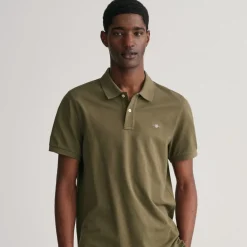 Polo Shirts*Gant Piqué Polo Shirt in Green