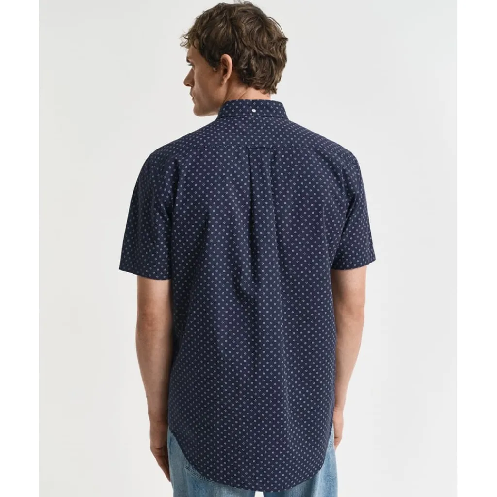 Shirts*Gant Print Short Sleeve Shirt in Blue