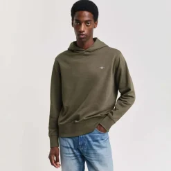 Hoodies*Gant Regular Fit Embroidered Archive Shield Hoodie in Green