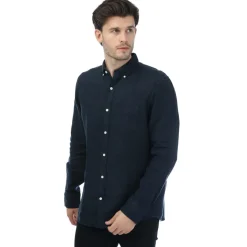 Shirts*Gant Regular Fit Garment Dyed Linen Shirt in Navy
