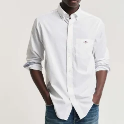 Shirts*Gant Regular Fit Poplin Archive Shield Shirt in White