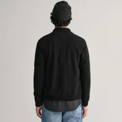 Knitwear*Gant Superfine Lambswool Zip Cardigan in Black