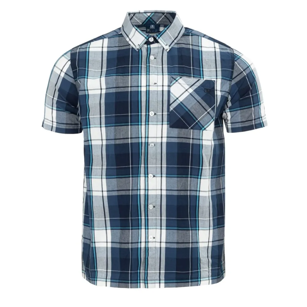 Shirts*Giorgio Mens Short Sleeve Check Shirt in Blue