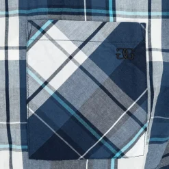 Shirts*Giorgio Mens Short Sleeve Check Shirt in Blue