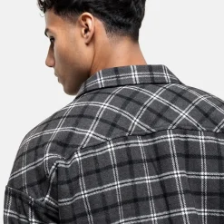 Shirts*Good For Nothing Wool Check Overshirt Charcoal in Grey