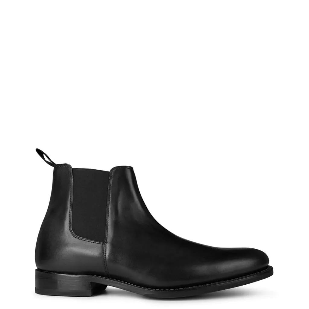 Boots*Grenson Chelsea Low Heel Boots in Black