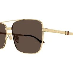 Sunglasses*Gucci Web Pattern Sunglasses in Gold
