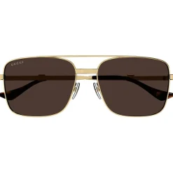 Sunglasses*Gucci Web Pattern Sunglasses in Gold