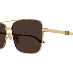 Sunglasses*Gucci Web Pattern Sunglasses in Gold