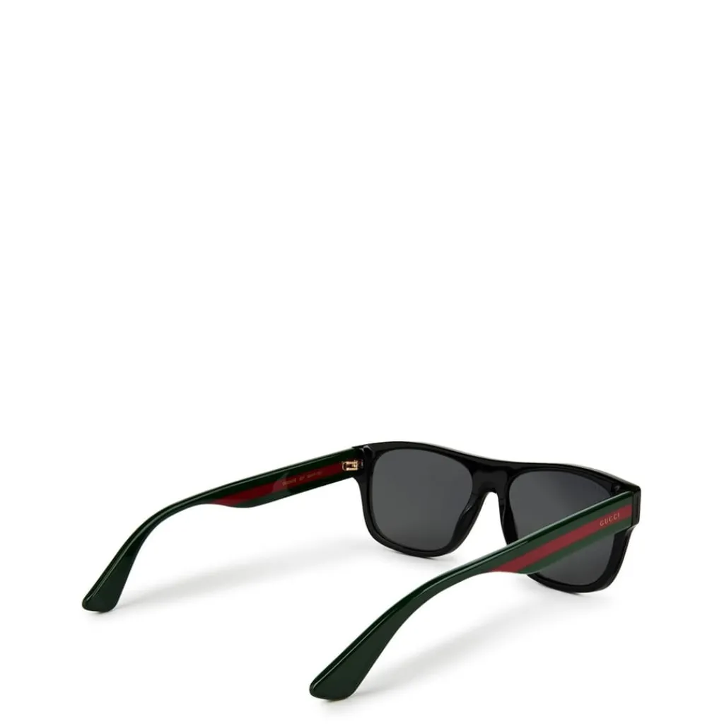 Sunglasses*Gucci Web Square Sunglasses in Black