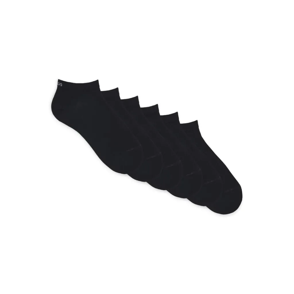 Underwear And Socks*Hugo 6 Pack of Logo Ankle Socks in Black