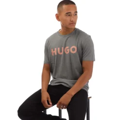 T-Shirts And Vests*Hugo Dulivio Logo Print T-Shirt in Grey