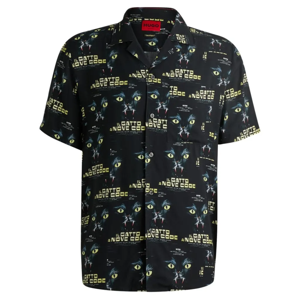 Shirts*Hugo Ellino 70s Film Graphics Shirt in Black