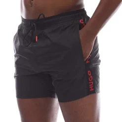 Shorts*Hugo Fab Logo Tape Swim Shorts in Black