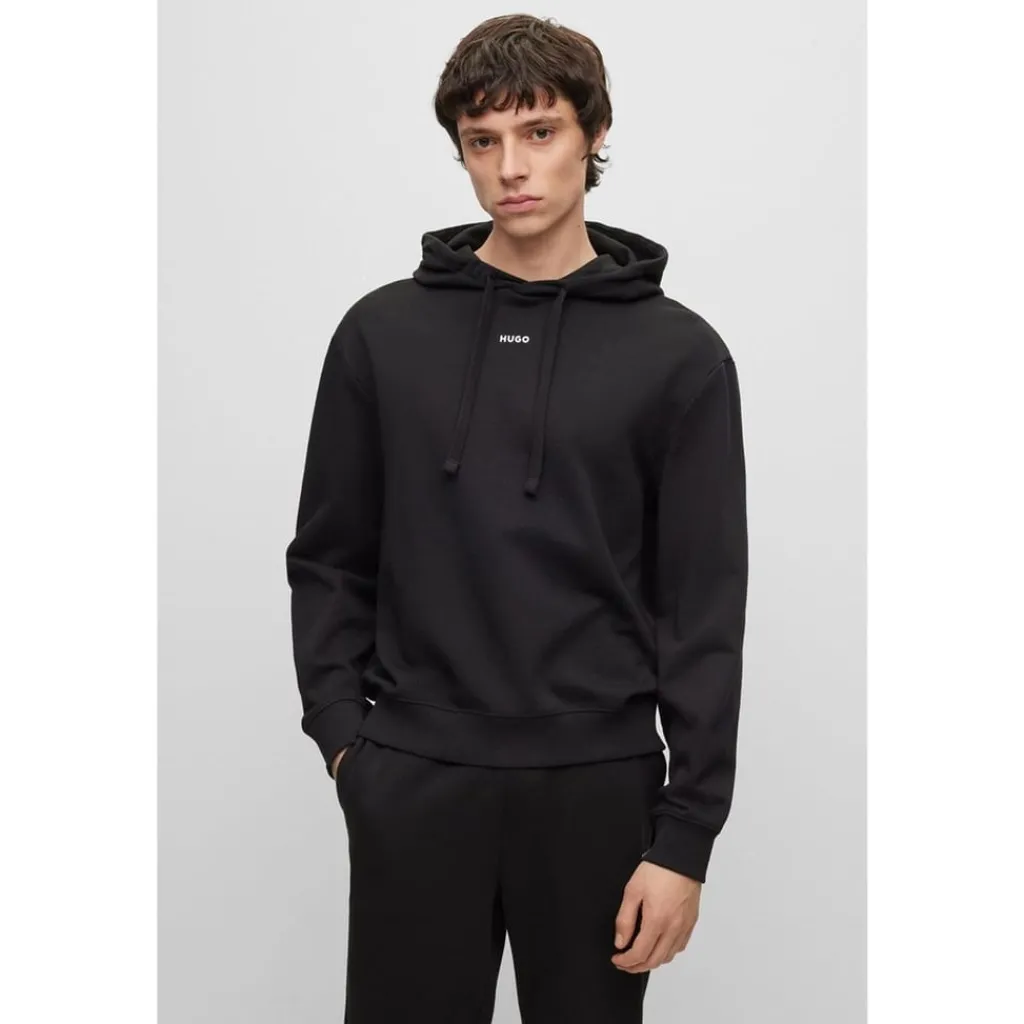 Hoodies*Hugo Hooded Relaxed Fit Long Sleeve Sweatshirt in Black