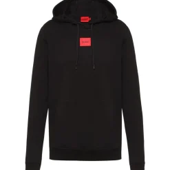 Hoodies*Hugo Label Cotton Terry Hoodie in Black