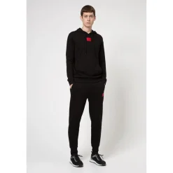 Hoodies*Hugo Label Cotton Terry Hoodie in Black