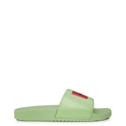 Beach Shoes*Hugo Logo Slides Mules in Green