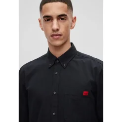 Shirts*Hugo Long Sleeve Shirt in Black